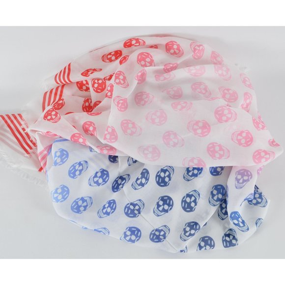 Alexander McQueen Pastel Modal BIKER SKULL Scarf - Picture 2 of 9